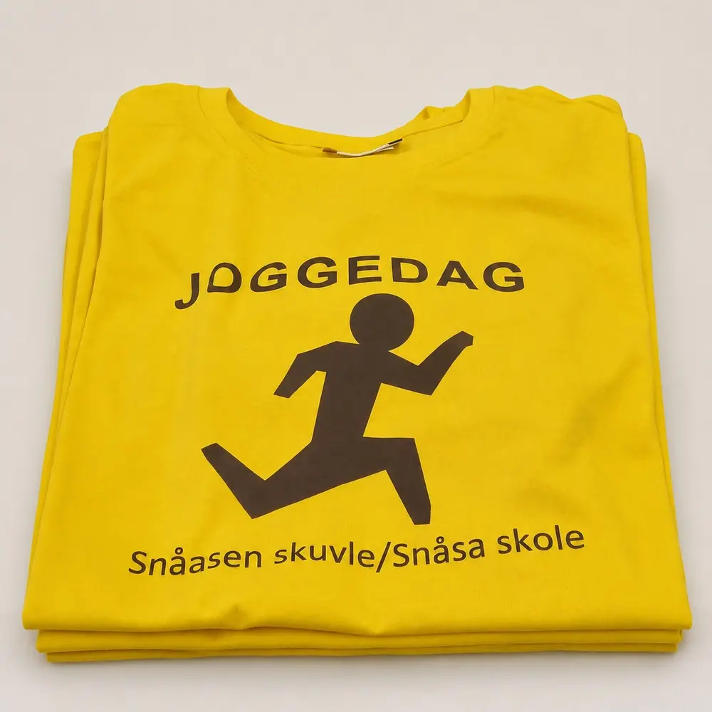 Gule Joggedag-skjorter for Snåsa skole