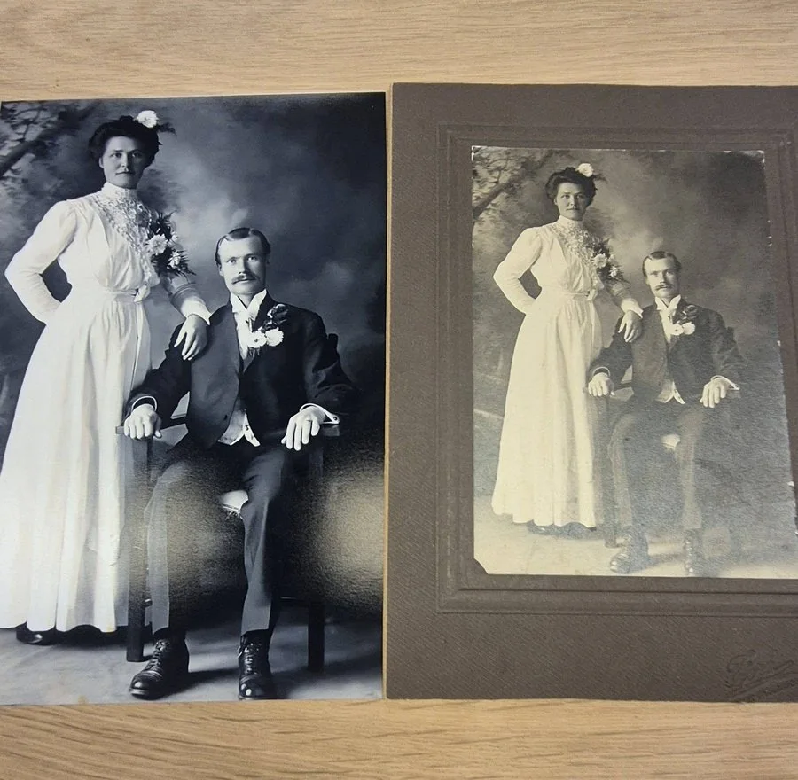 Fotorestaurering før og etter