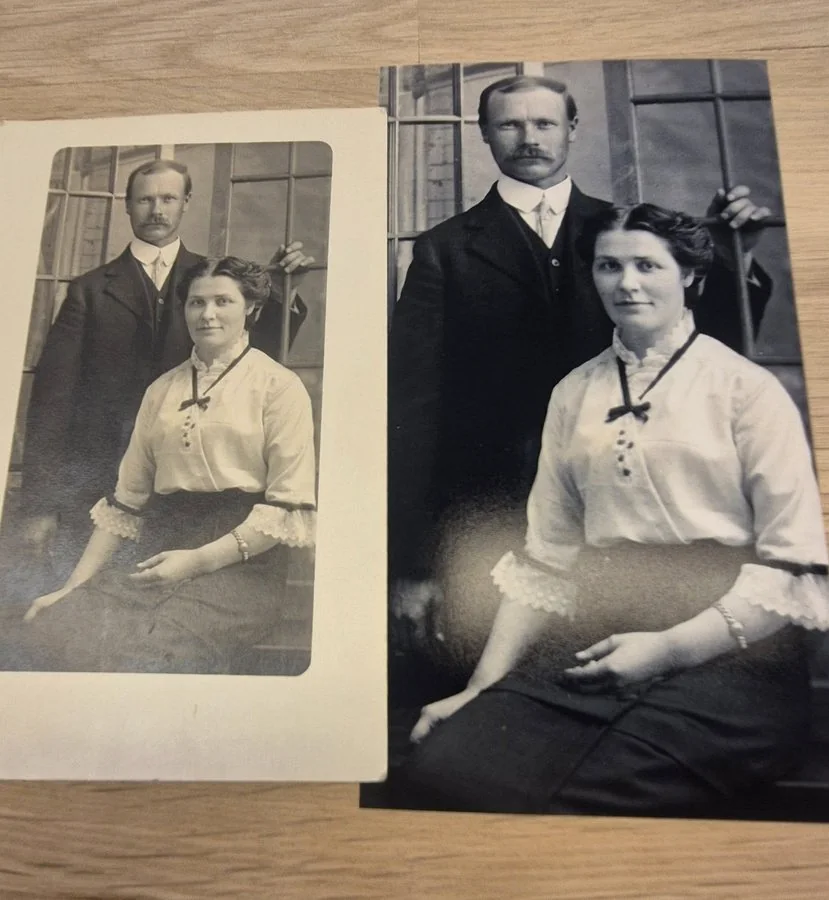 Parportrett – før og etter